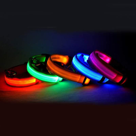 GlowSafe – LED Nylon Pet Collar for Nighttime Visibility & Safety