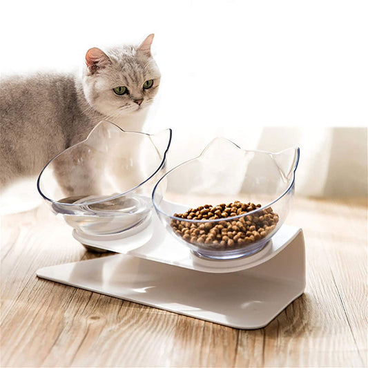 ElevateFeast – Stylish Cat Bowl Duo