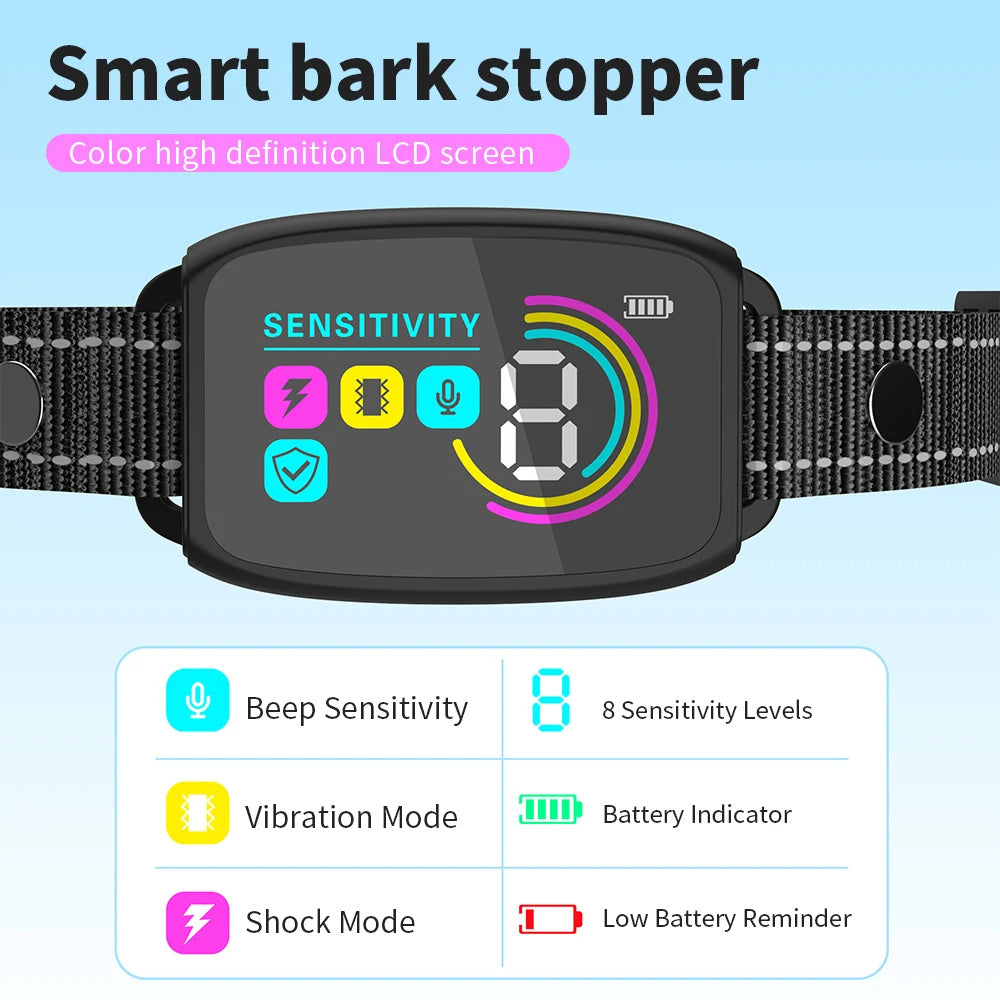 BarkFree – Smart Anti-Barking Collar with HD Display & Waterproof Design